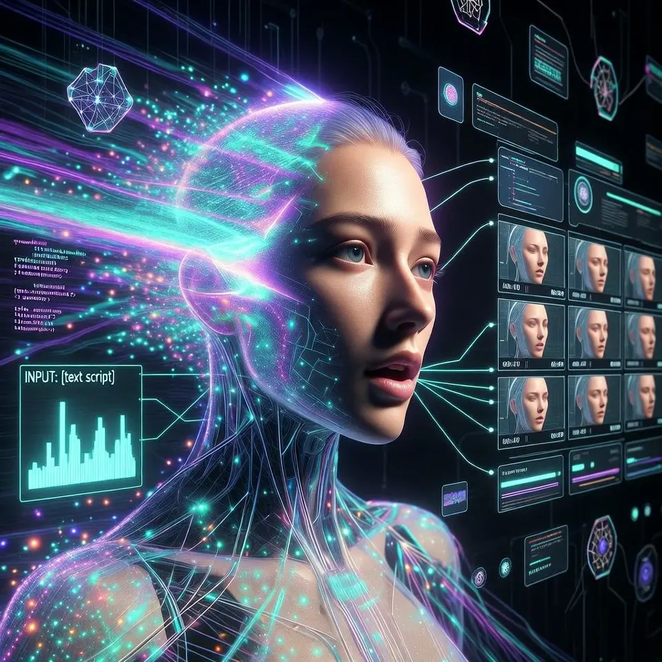 Avatar digital menghasilkan konten video menggunakan teknologi AI